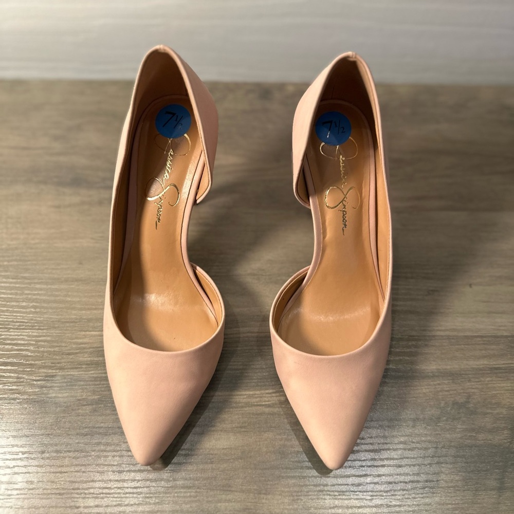 Jessica Simpson Lovvey Elko Nubuck Pointed Toe High Heels, 3.5 inch heel.